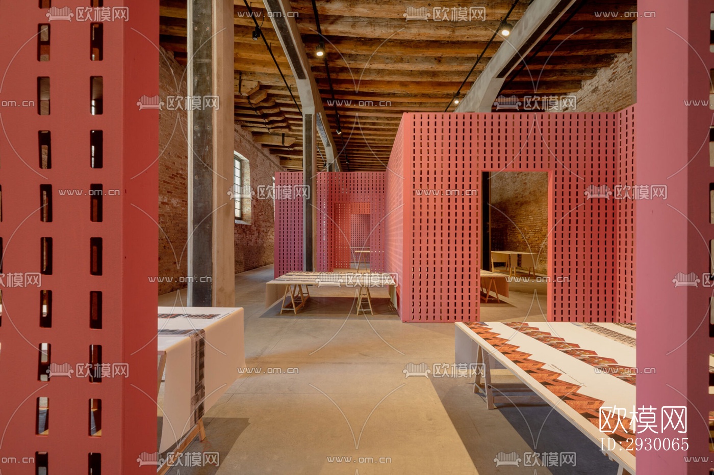 工业风展览展厅效果图下载（渲染图6）