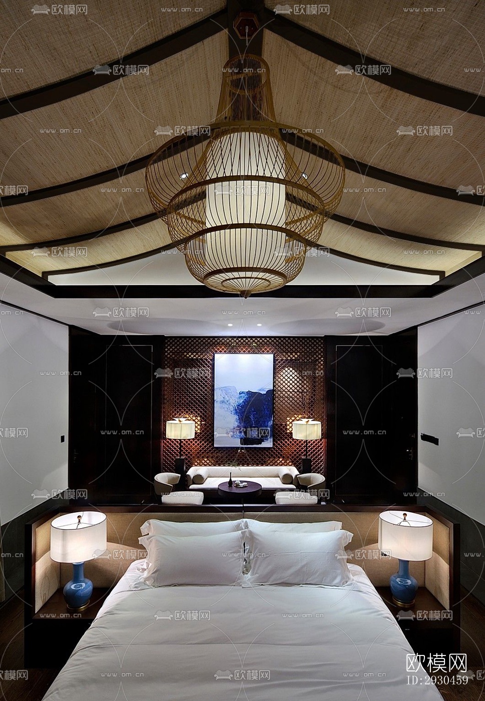 中式酒店民宿效果图下载（渲染图10）