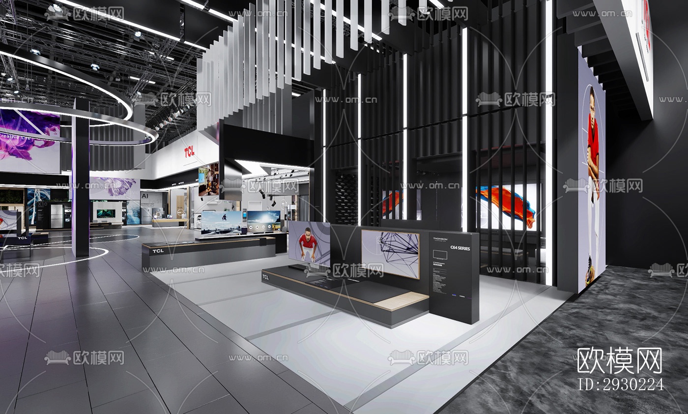 现代展览展厅效果图下载（渲染图13）