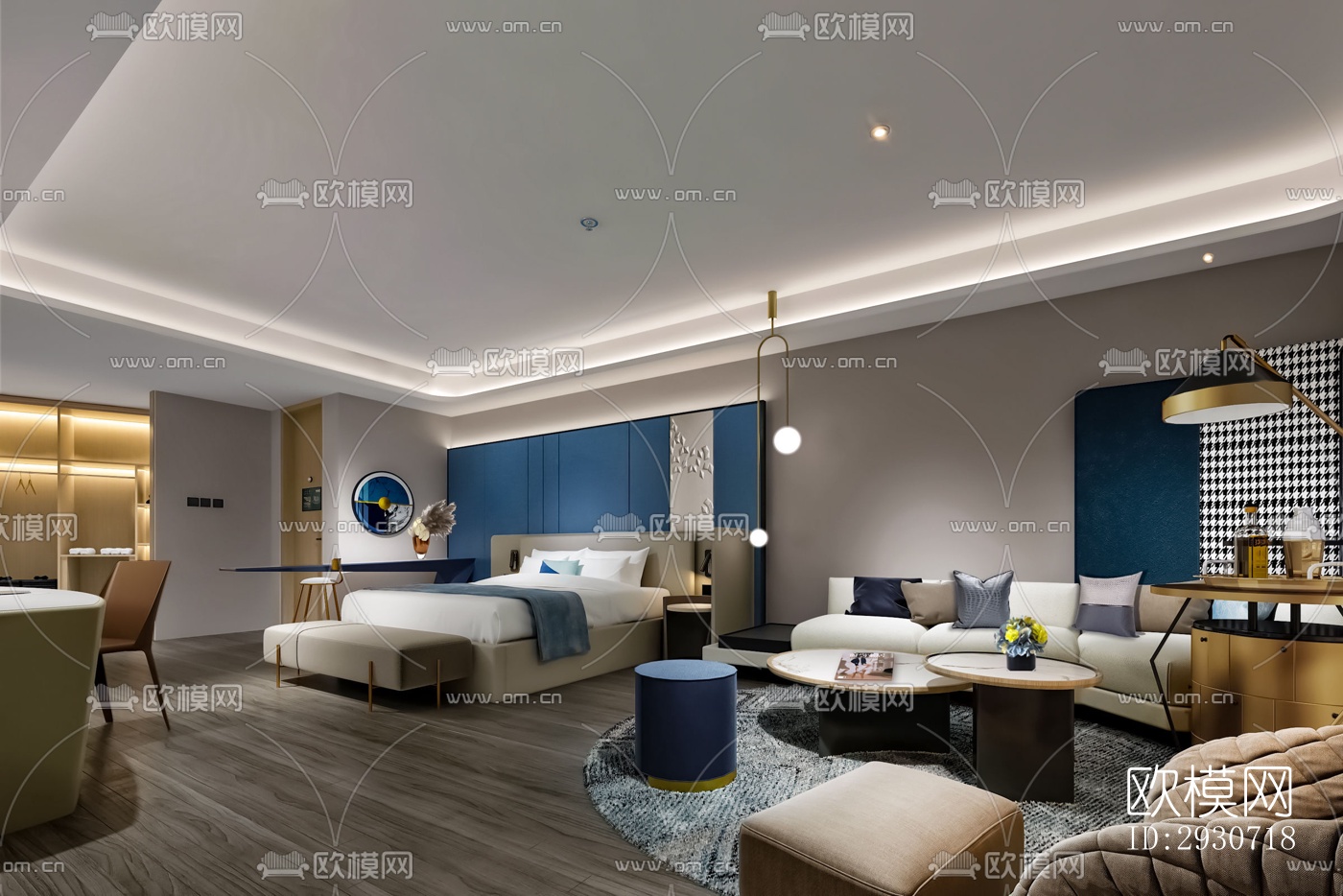 现代酒店民宿效果图下载（渲染图11）