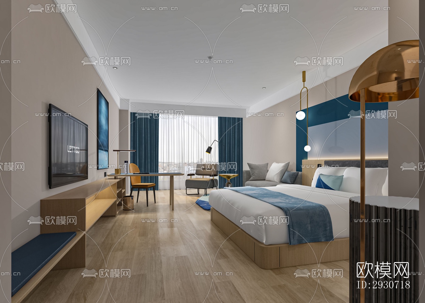 现代酒店民宿效果图下载（渲染图12）
