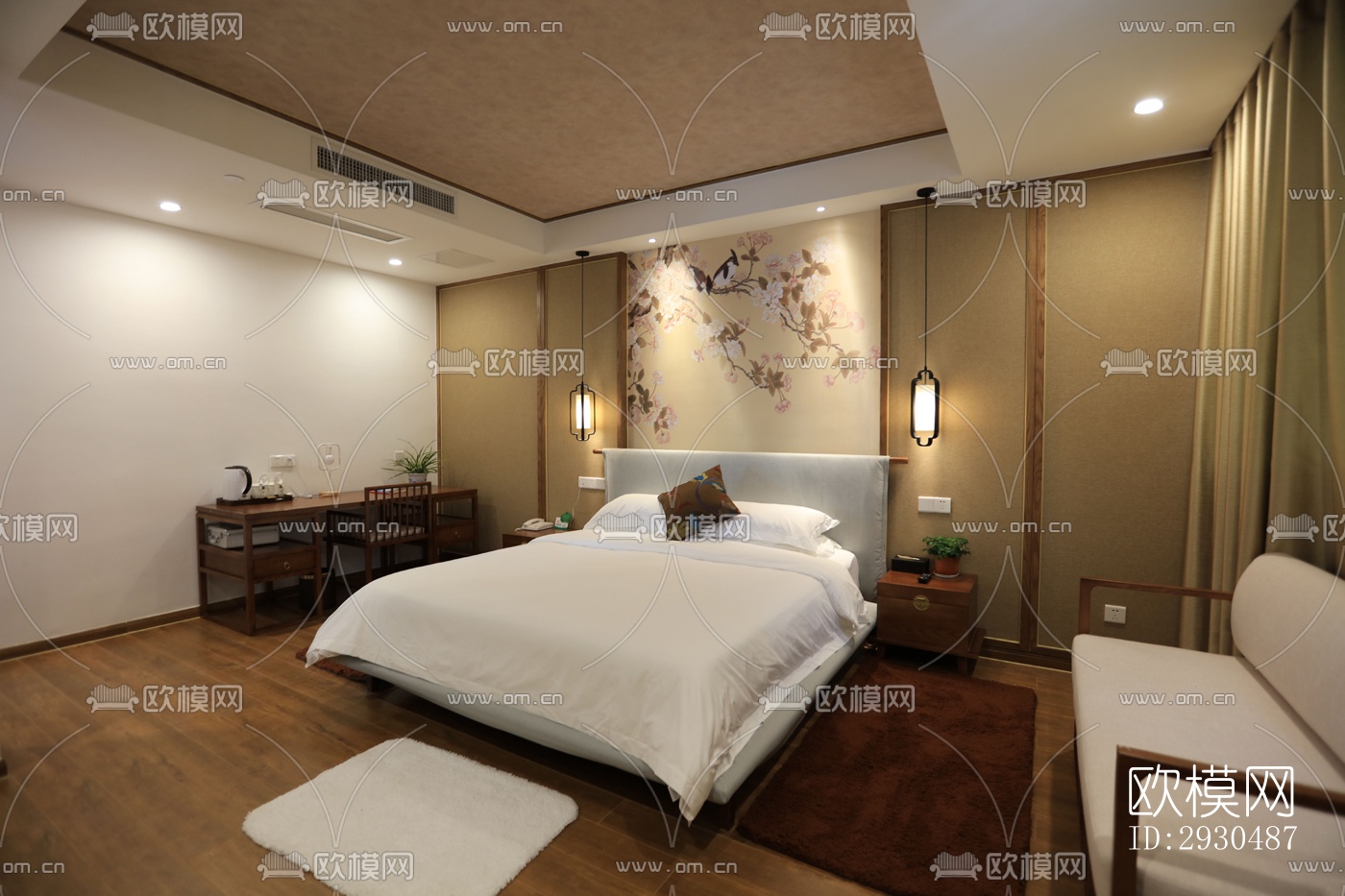 中式酒店民宿效果图下载（渲染图8）