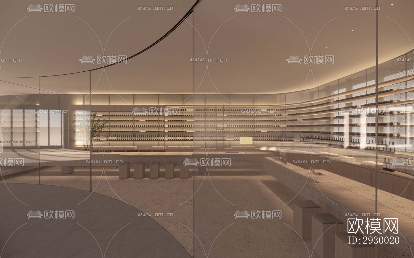 侘寂展览展厅效果图下载（渲染图3）