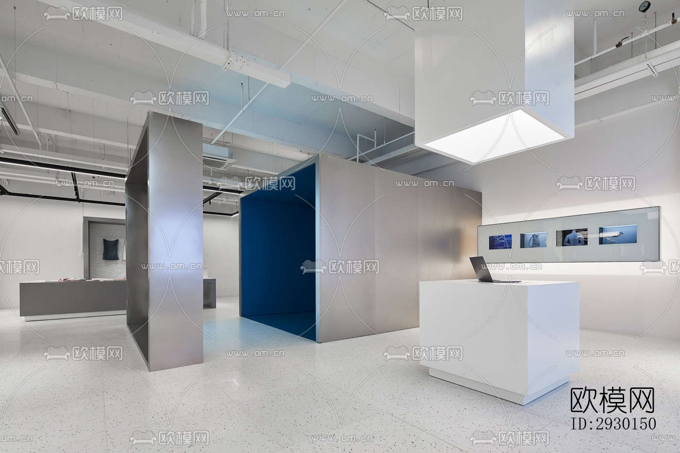 现代展览展厅效果图下载（渲染图1）