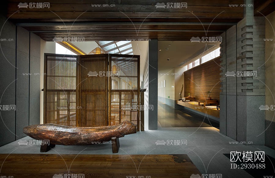 中式酒店民宿效果图下载（渲染图11）