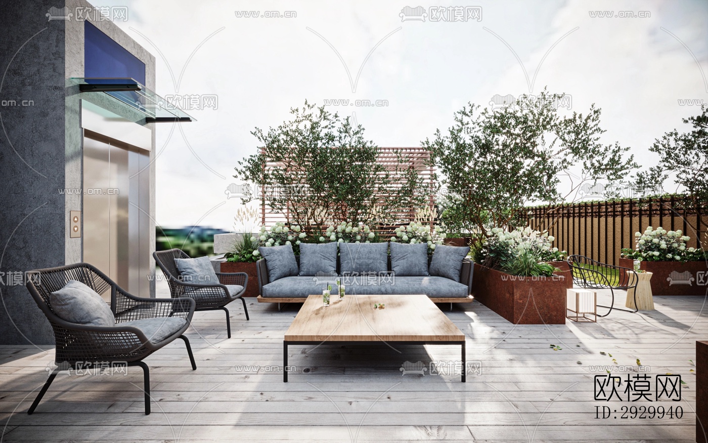 现代居住景观效果图下载（渲染图5）