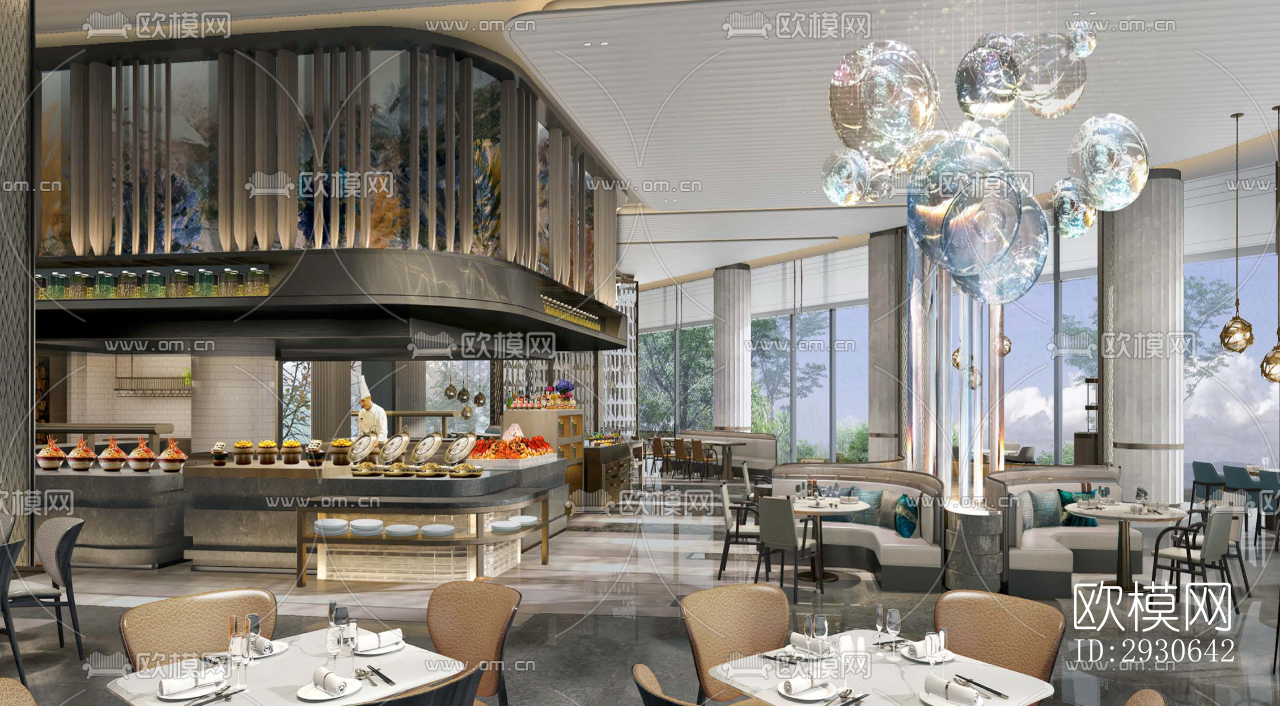 现代酒店民宿效果图下载（渲染图4）