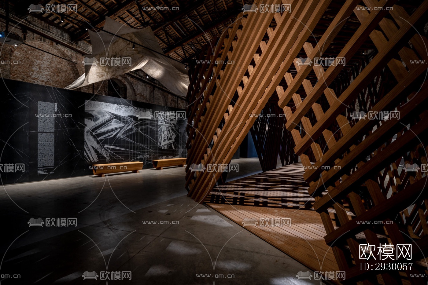 工业风展览展厅效果图下载（渲染图4）