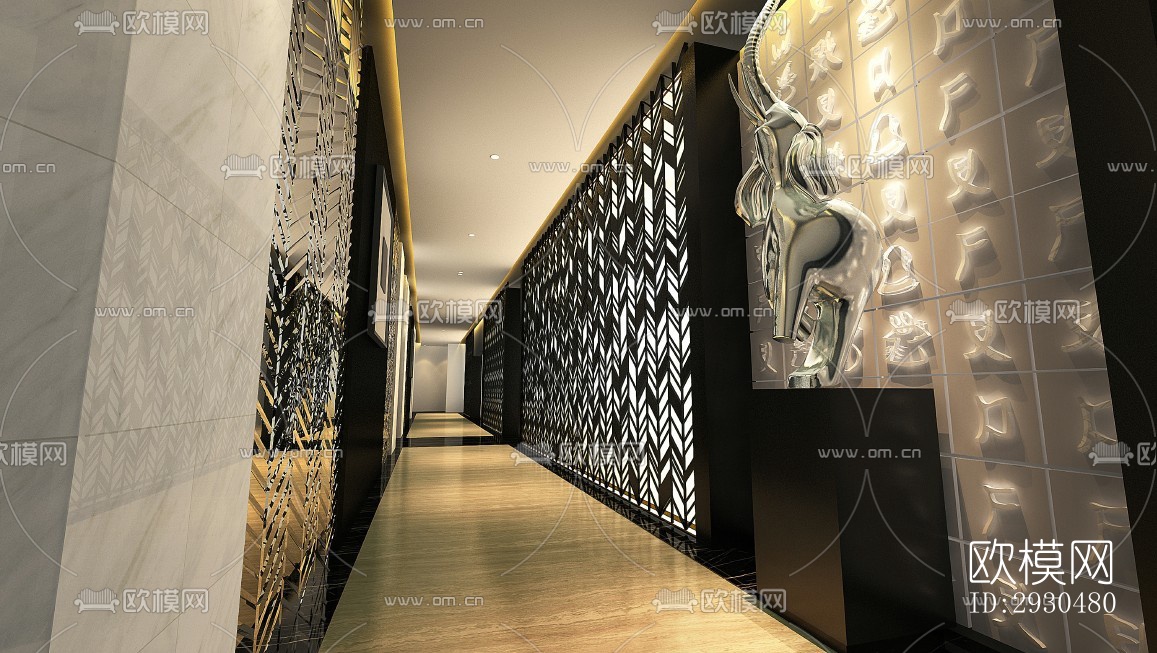 中式酒店民宿效果图下载（渲染图7）