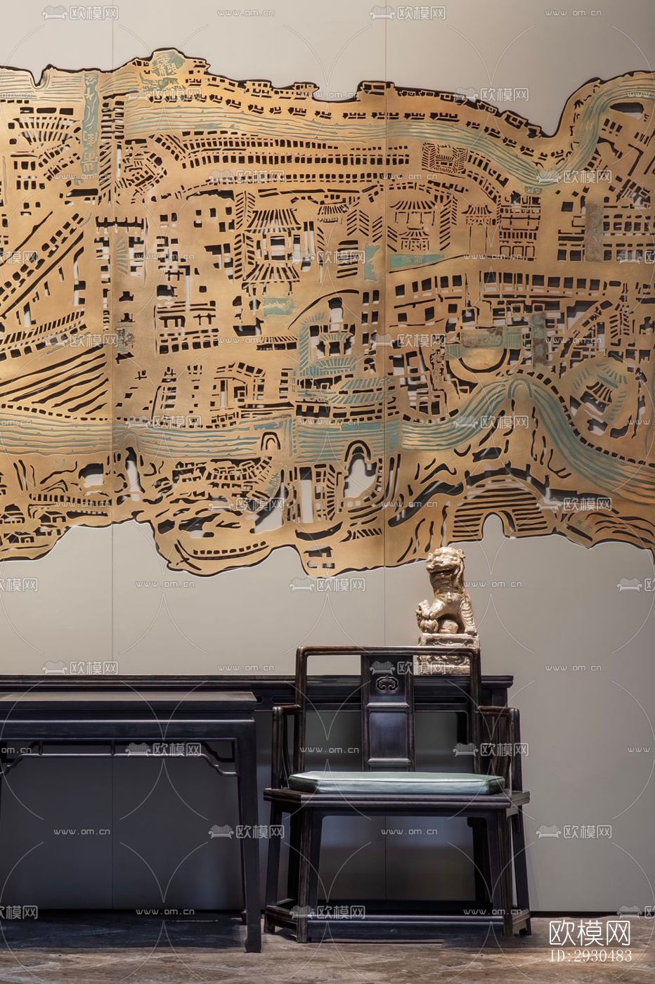 中式酒店民宿效果图下载（渲染图10）