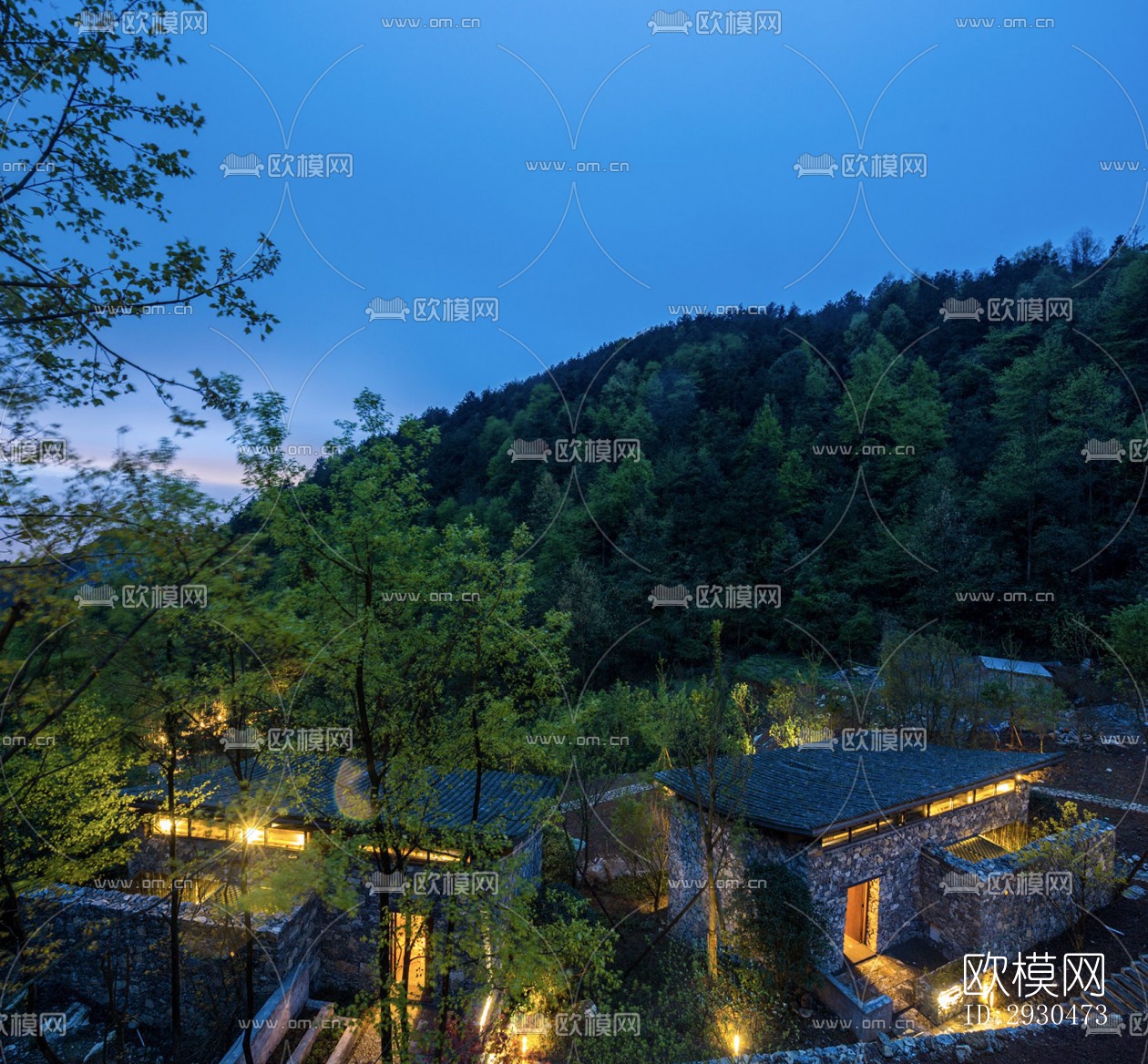 中式酒店民宿效果图下载（渲染图13）