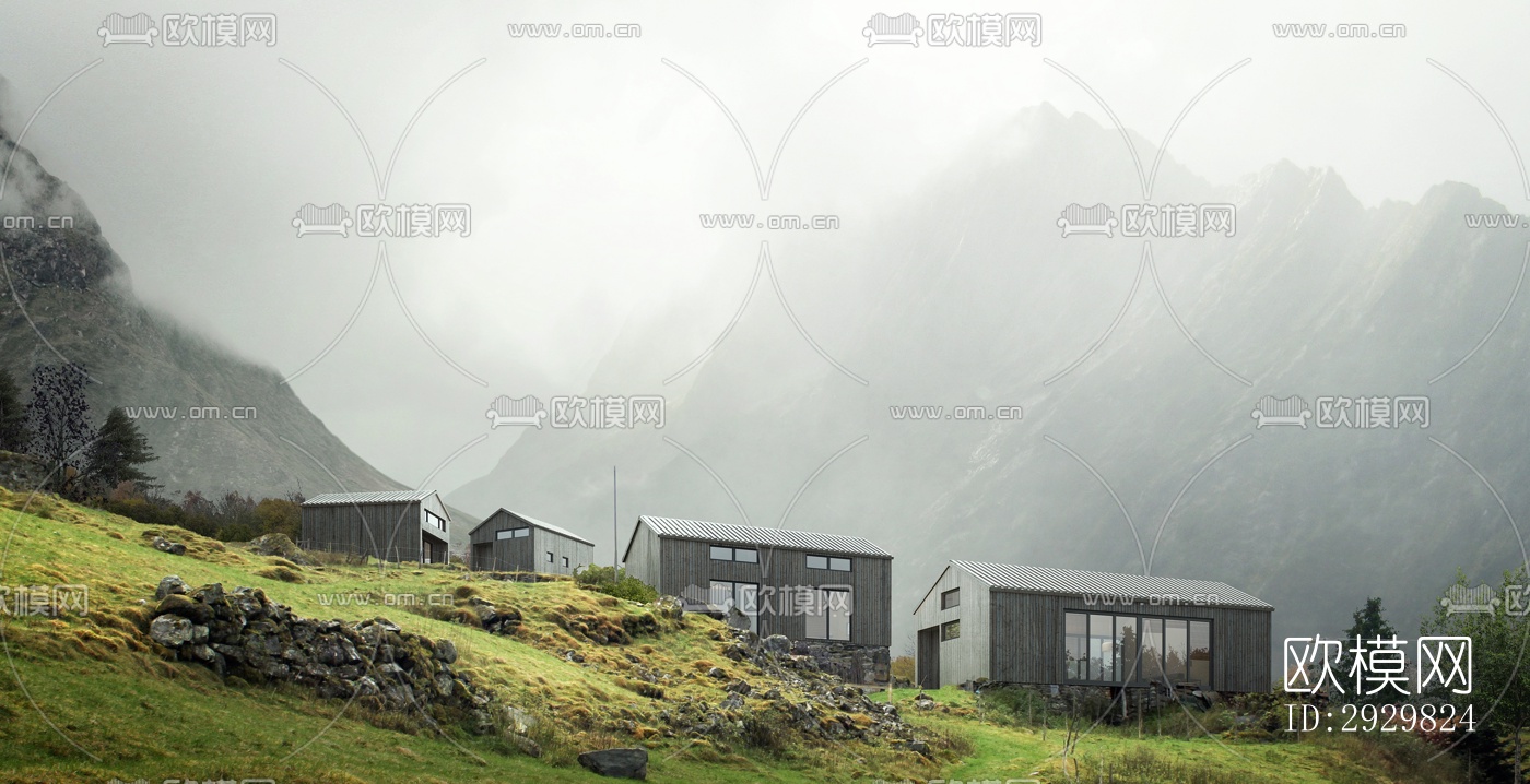 现代居住建筑效果图下载（渲染图2）