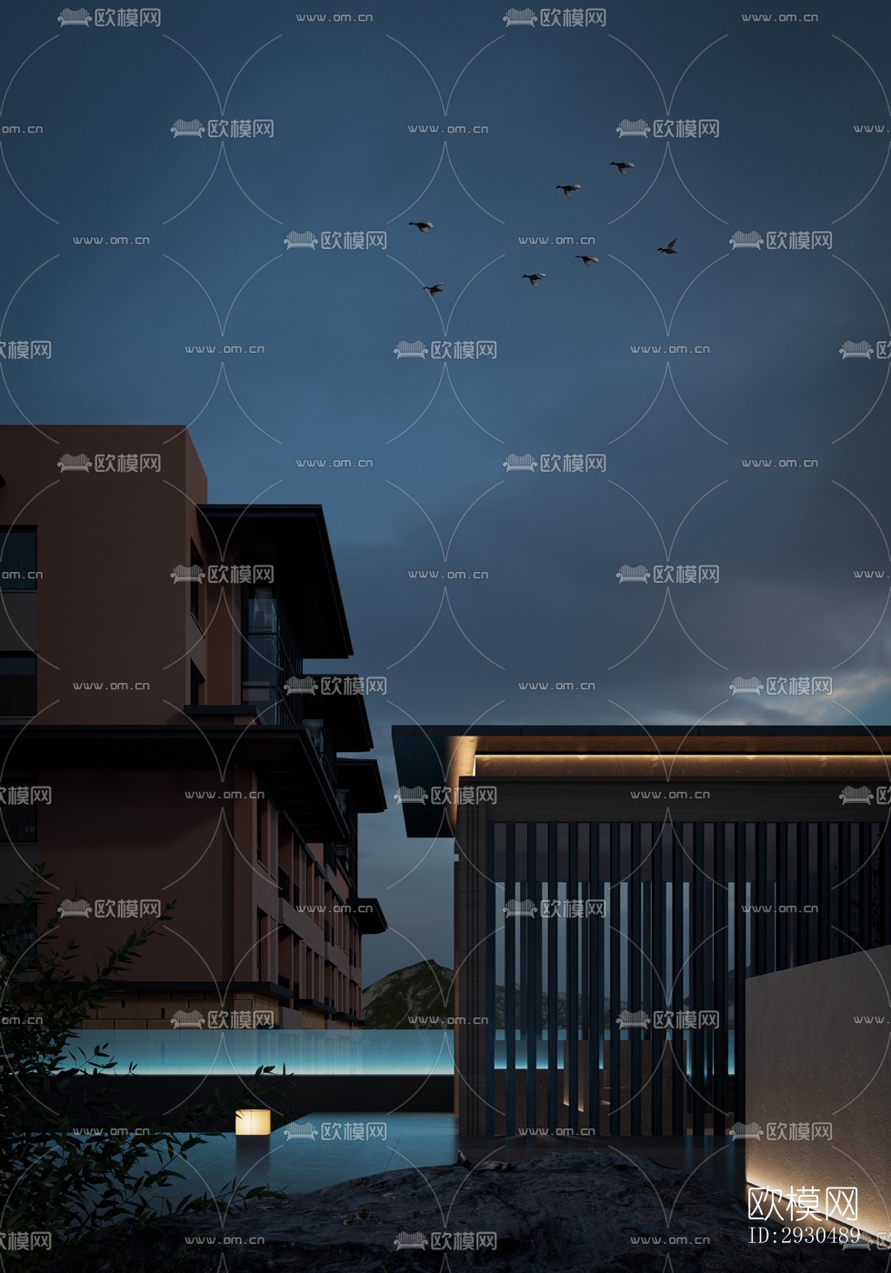 中式酒店民宿效果图下载（渲染图17）