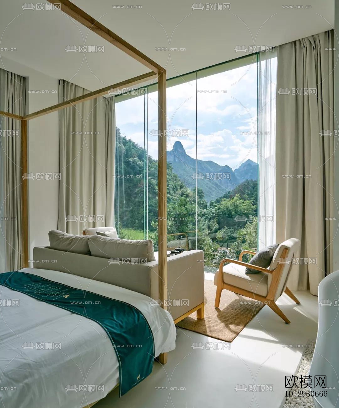 现代酒店民宿效果图下载（渲染图6）