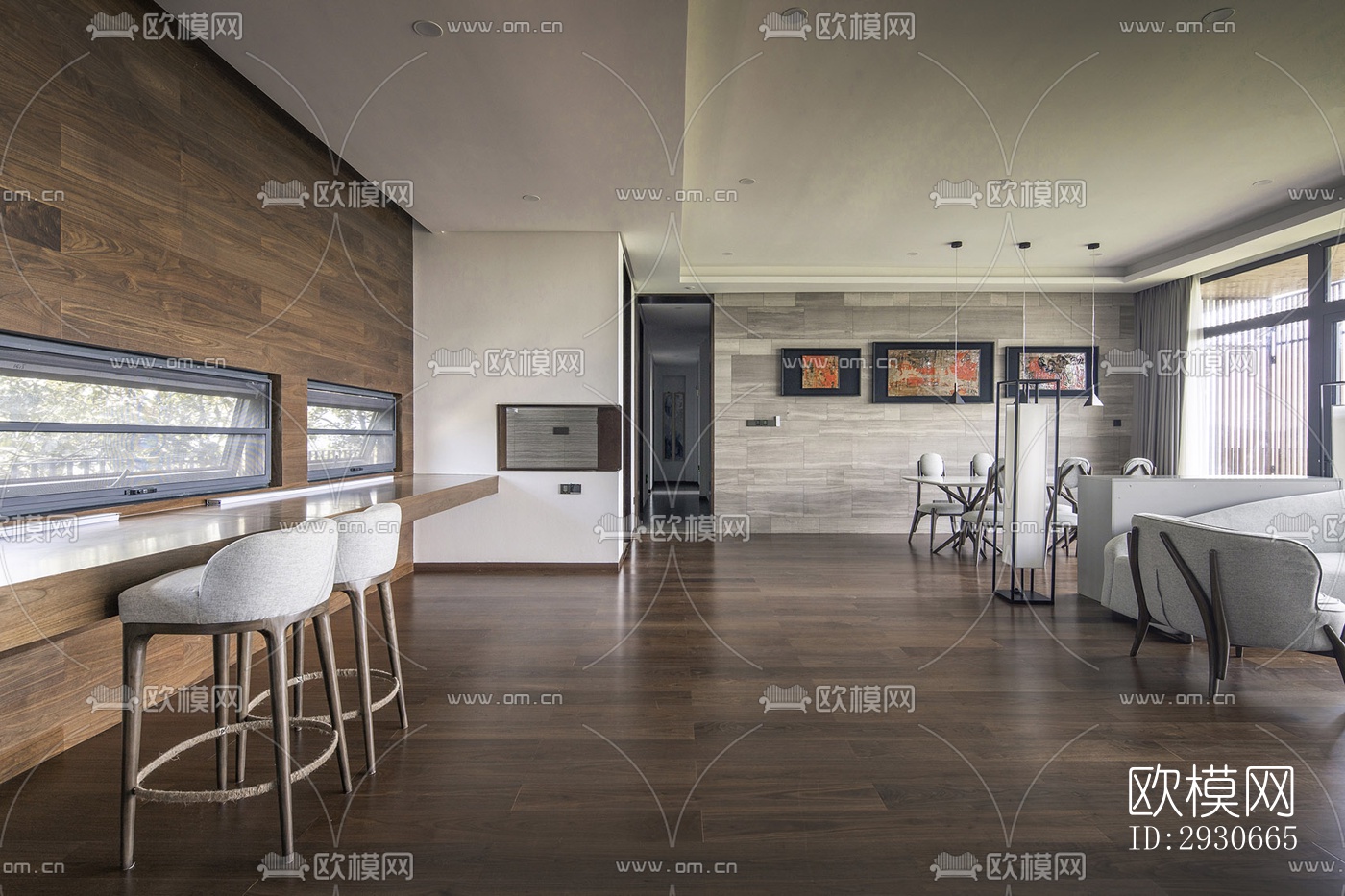 现代酒店民宿效果图下载（渲染图2）