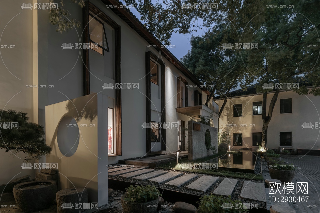 中式酒店民宿效果图下载（渲染图2）