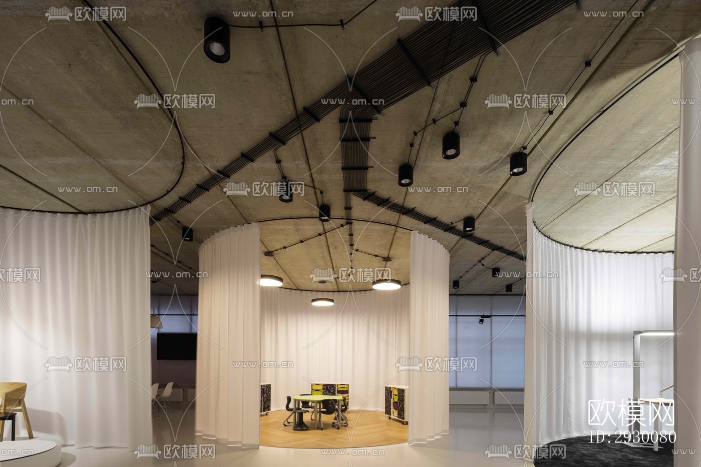 工业风展览展厅效果图下载（渲染图11）