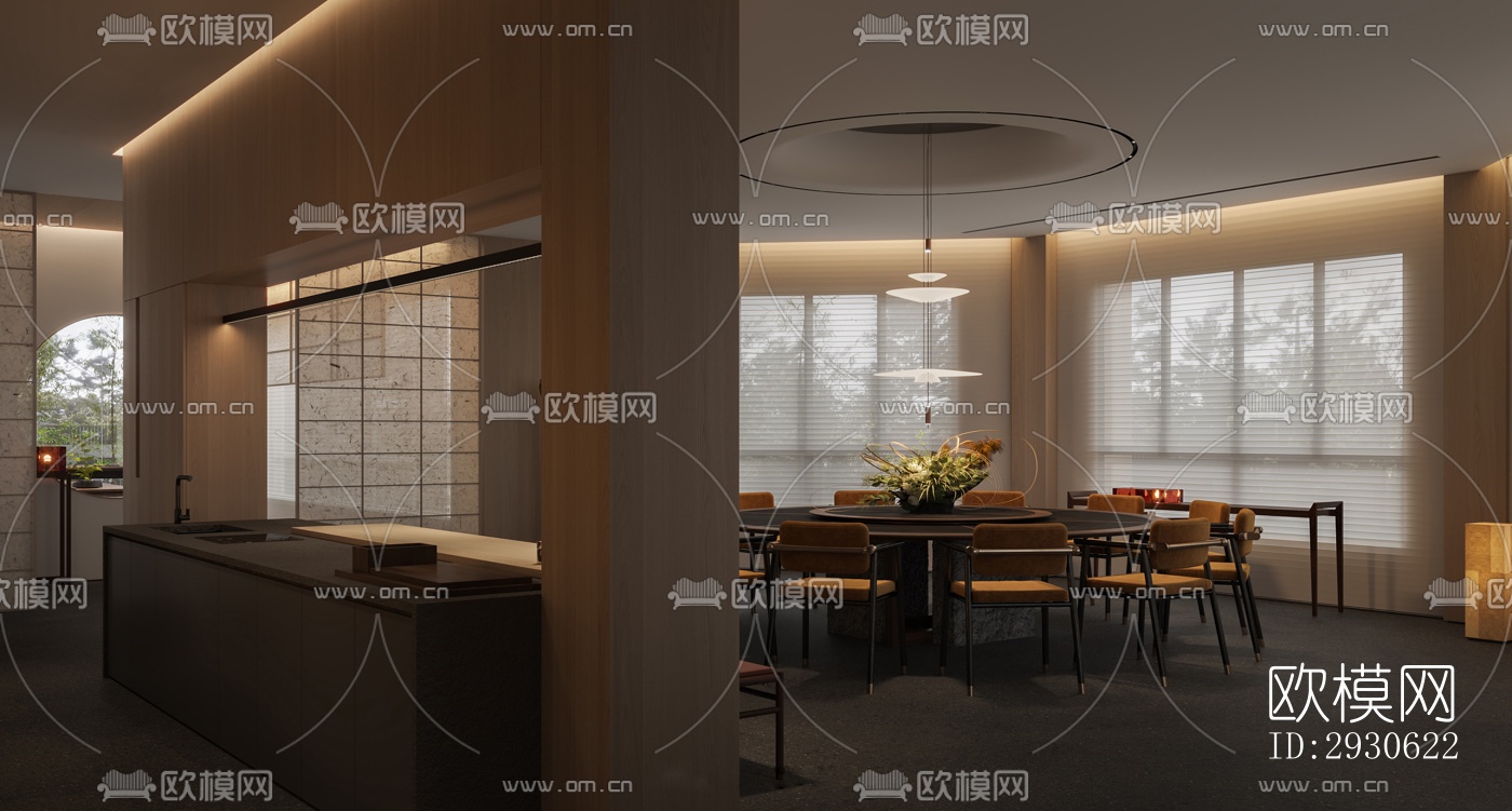 新中式酒店民宿效果图下载（渲染图4）