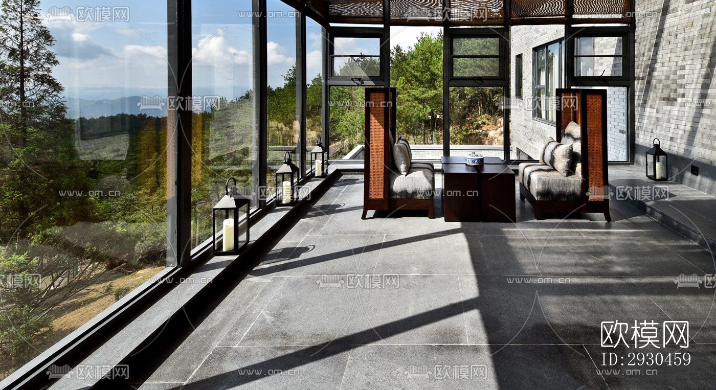 中式酒店民宿效果图下载（渲染图13）