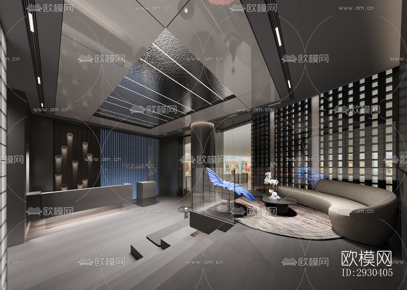 高级灰展览展厅效果图效果图-设计效果图ID:2930405-欧模网