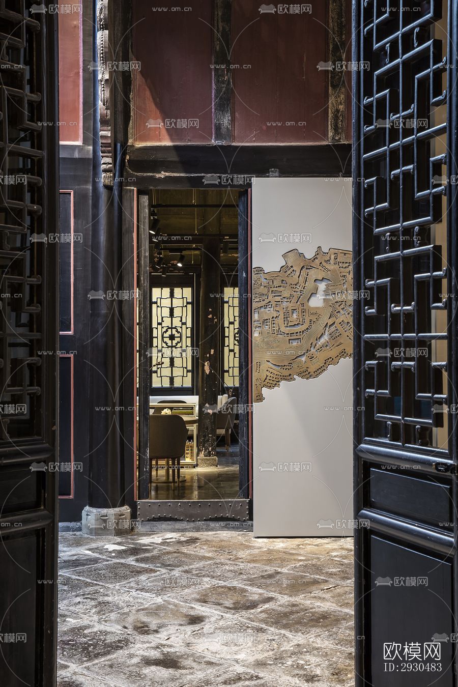 中式酒店民宿效果图下载（渲染图9）