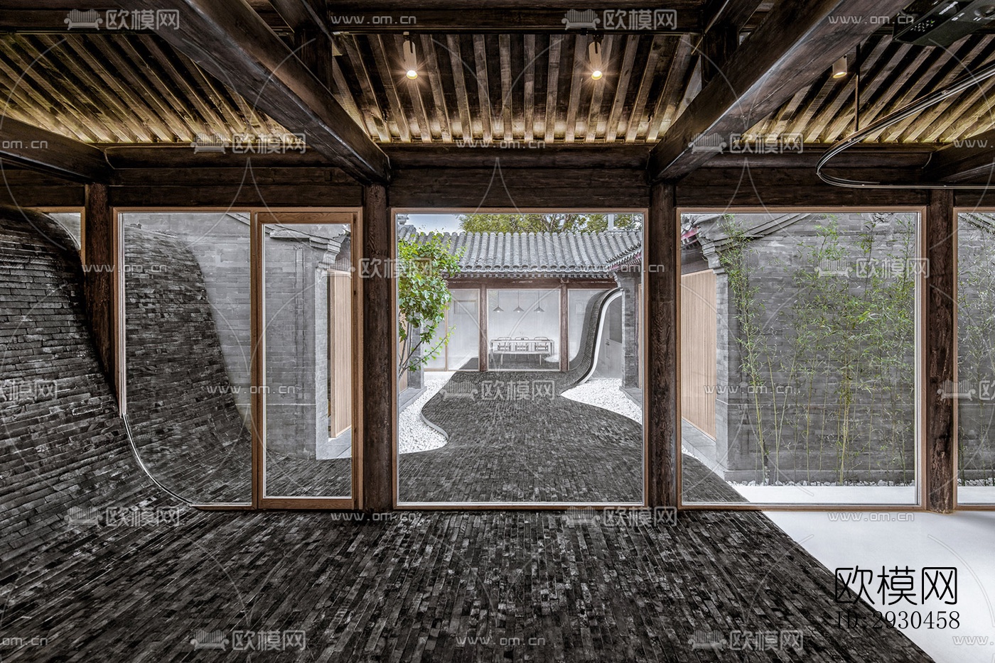 中式酒店民宿效果图下载（渲染图8）