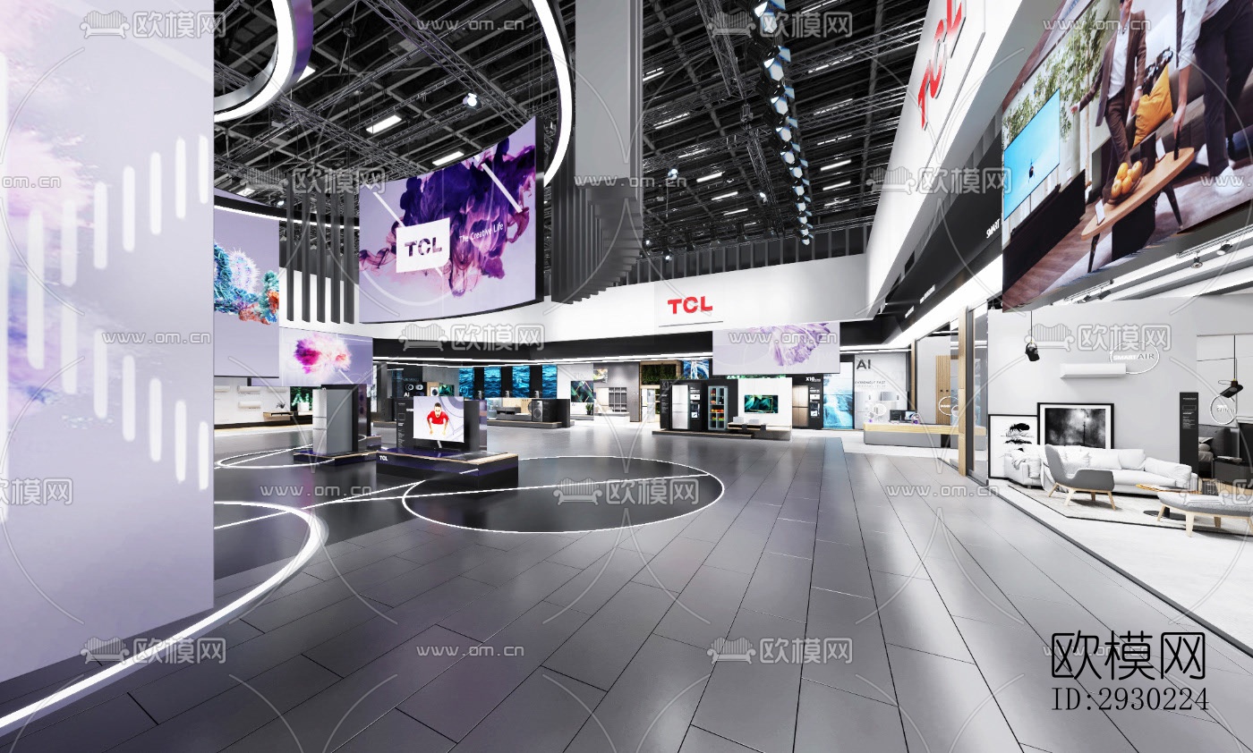 现代展览展厅效果图下载（渲染图7）