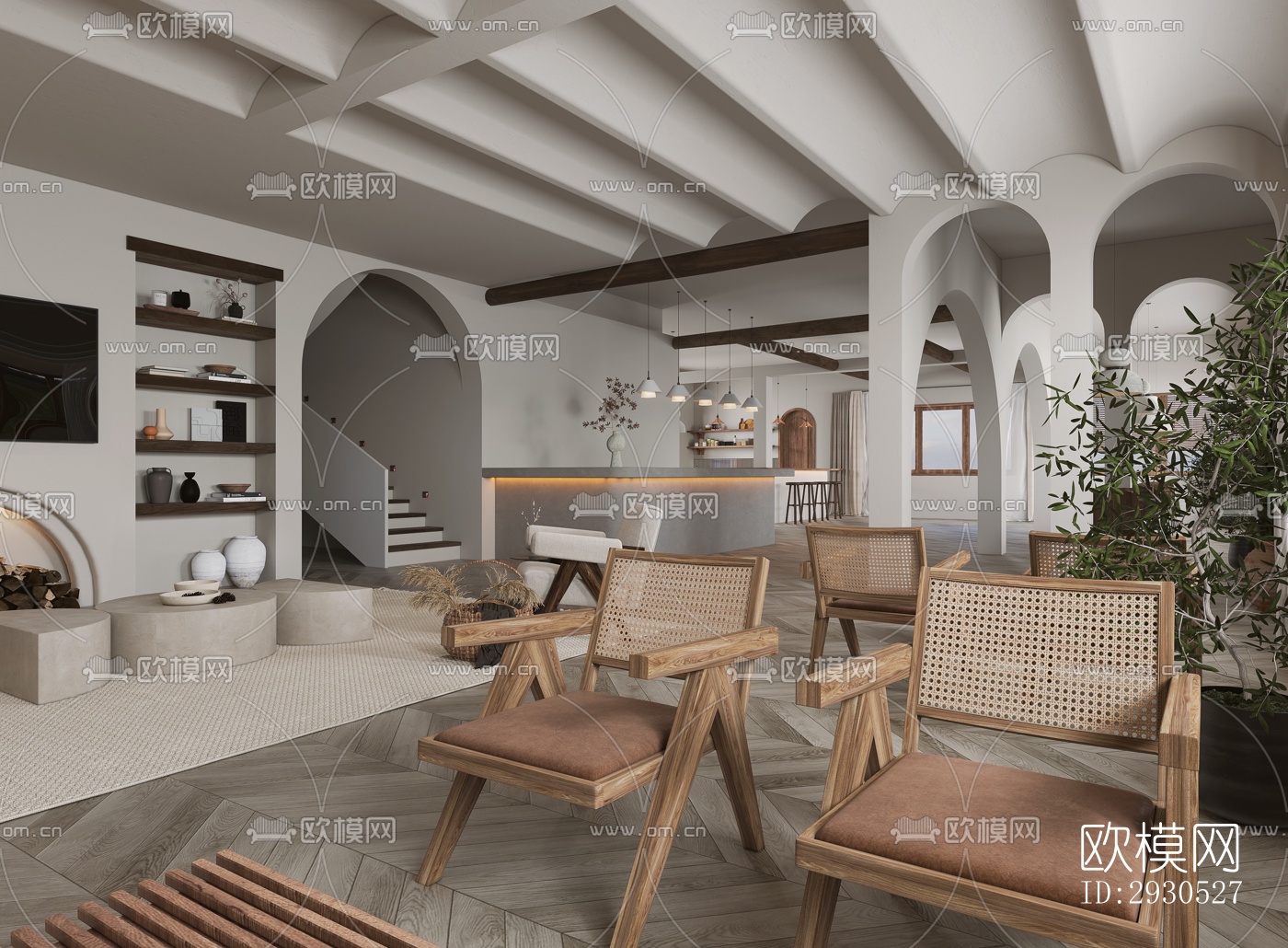 侘寂酒店民宿效果图下载（渲染图1）