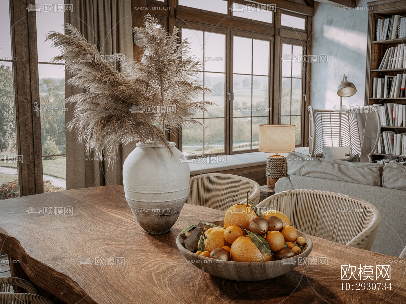 美式酒店民宿效果图下载（渲染图2）