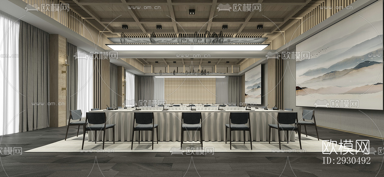 中式酒店民宿效果图下载（渲染图3）