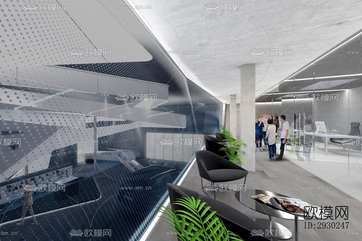 现代展览展厅效果图下载（渲染图9）