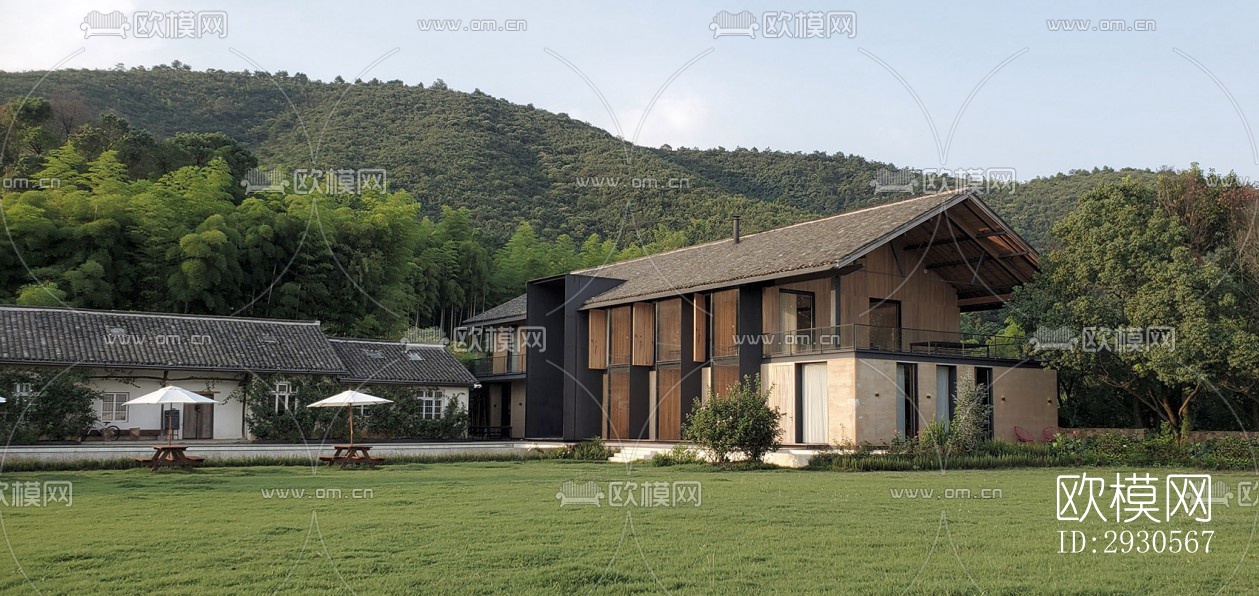 后现代酒店民宿效果图下载（渲染图1）