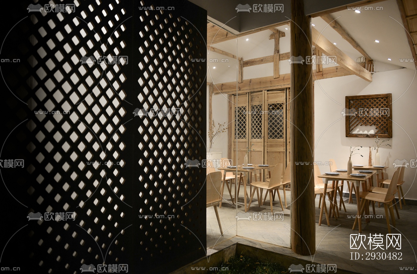 中式酒店民宿效果图下载（渲染图15）