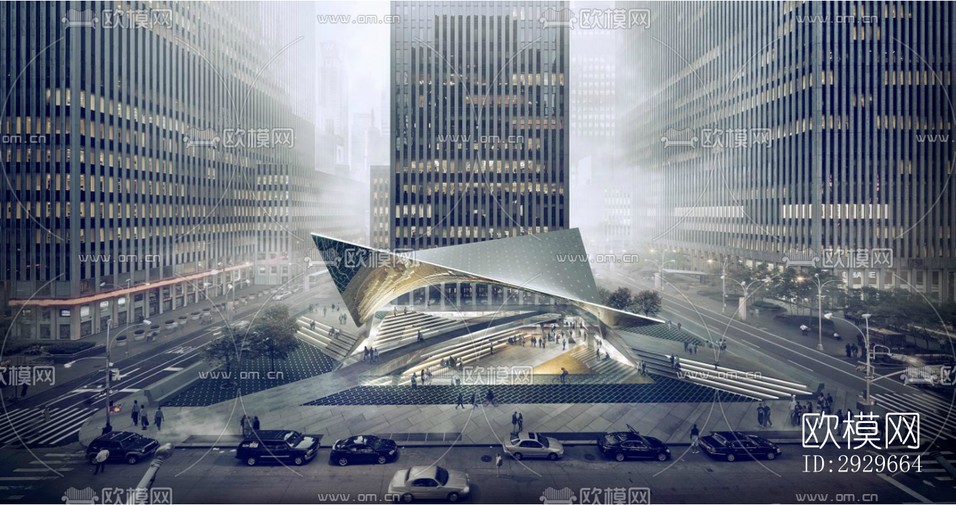 現(xiàn)代公共建筑效果圖下載(渲染圖8)