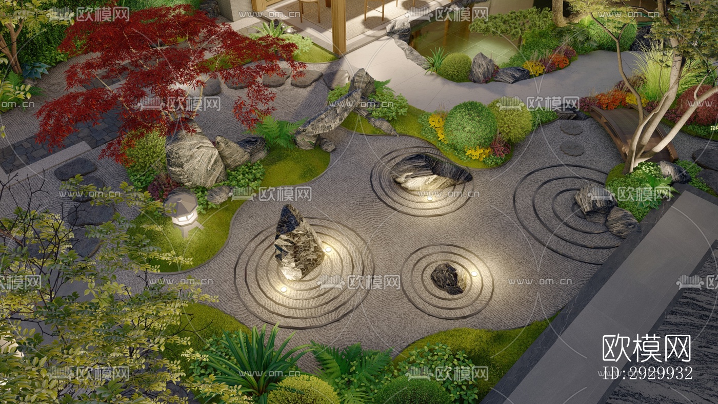 日式居住景观效果图下载（渲染图5）