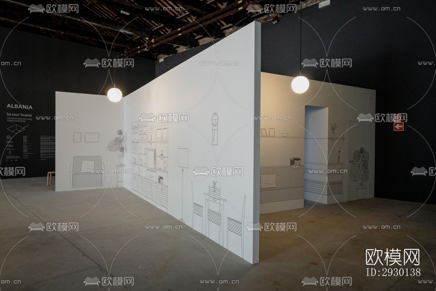 现代展览展厅效果图下载（渲染图7）