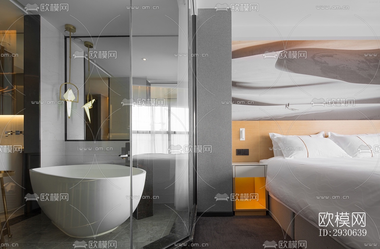 现代酒店民宿效果图下载（渲染图9）