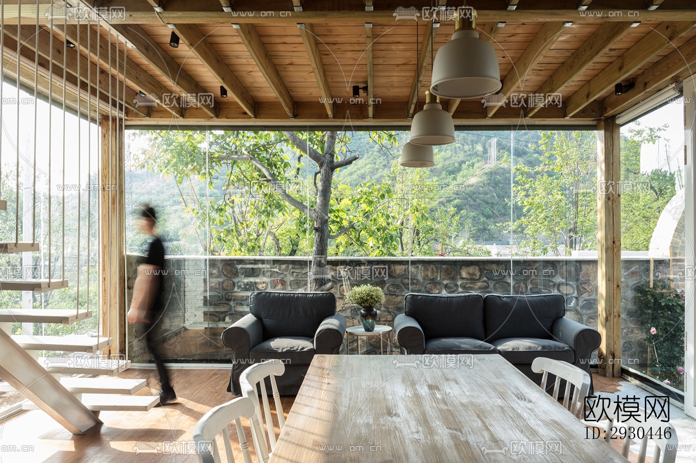 中式酒店民宿效果图下载（渲染图12）