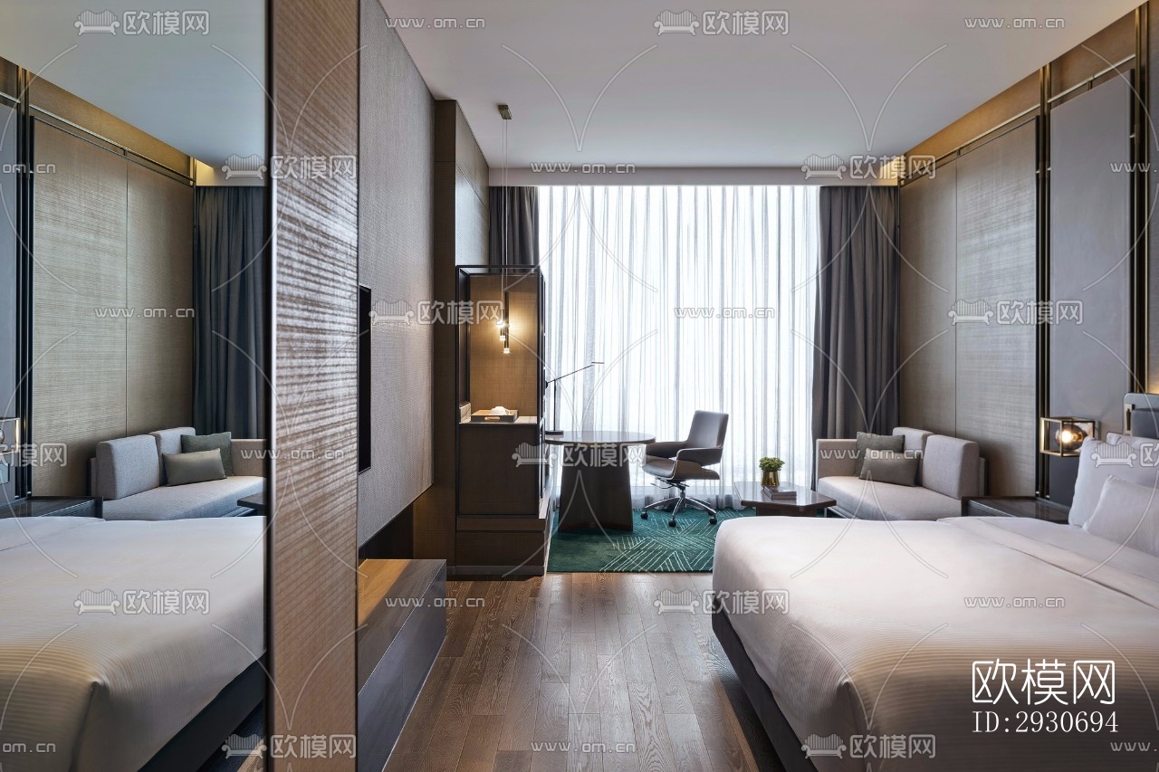 现代酒店民宿效果图下载（渲染图6）