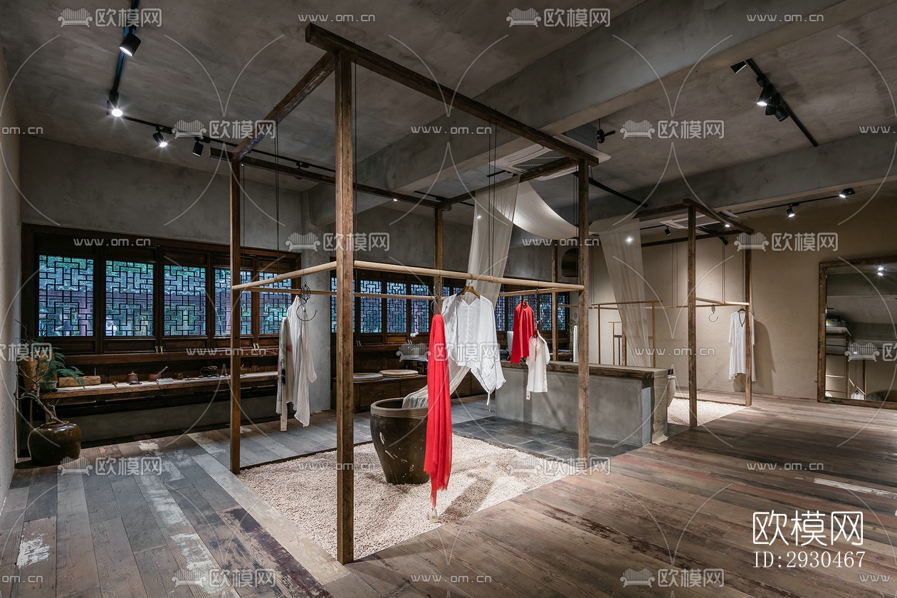 中式酒店民宿效果图下载（渲染图13）