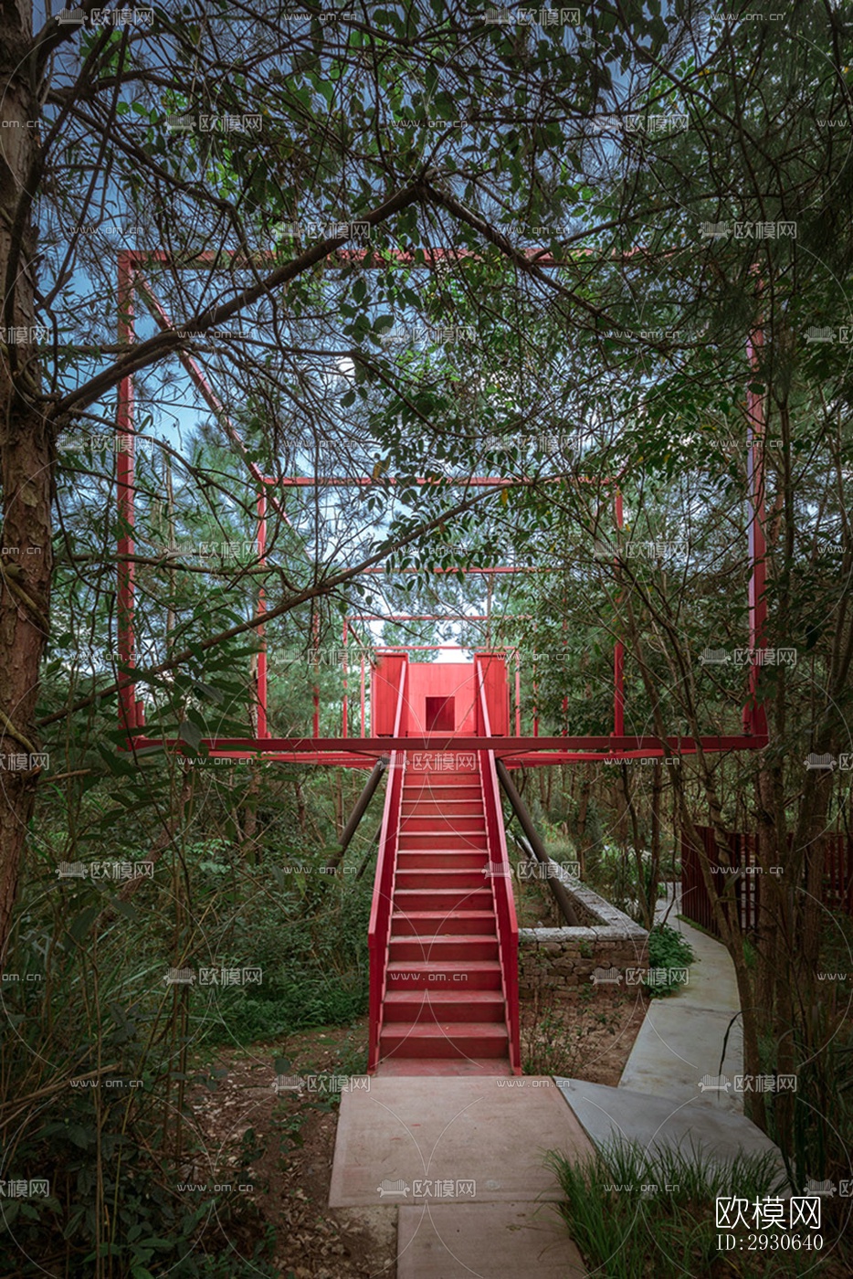 现代酒店民宿效果图下载（渲染图6）