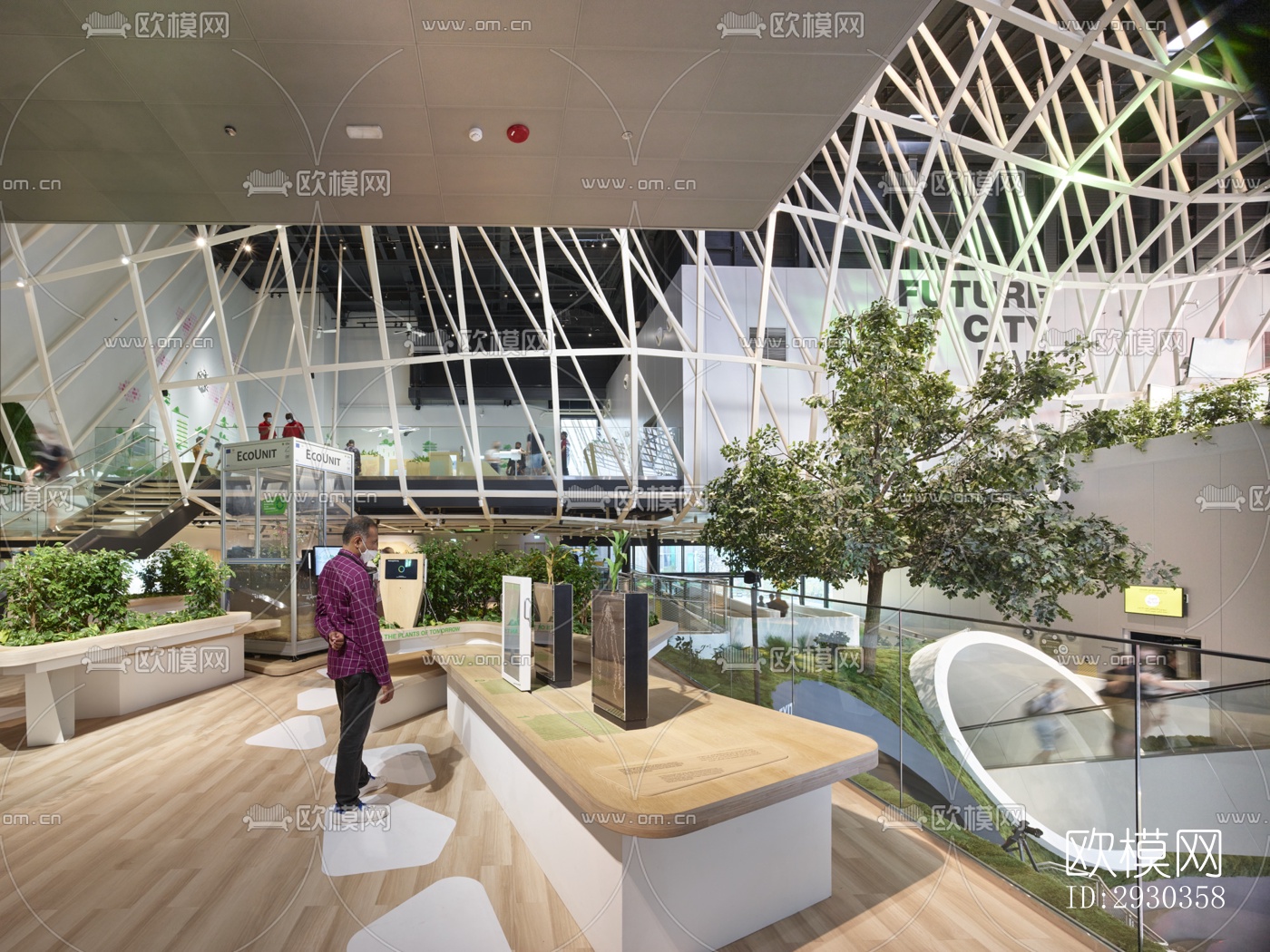 现代展览展厅效果图下载（渲染图4）