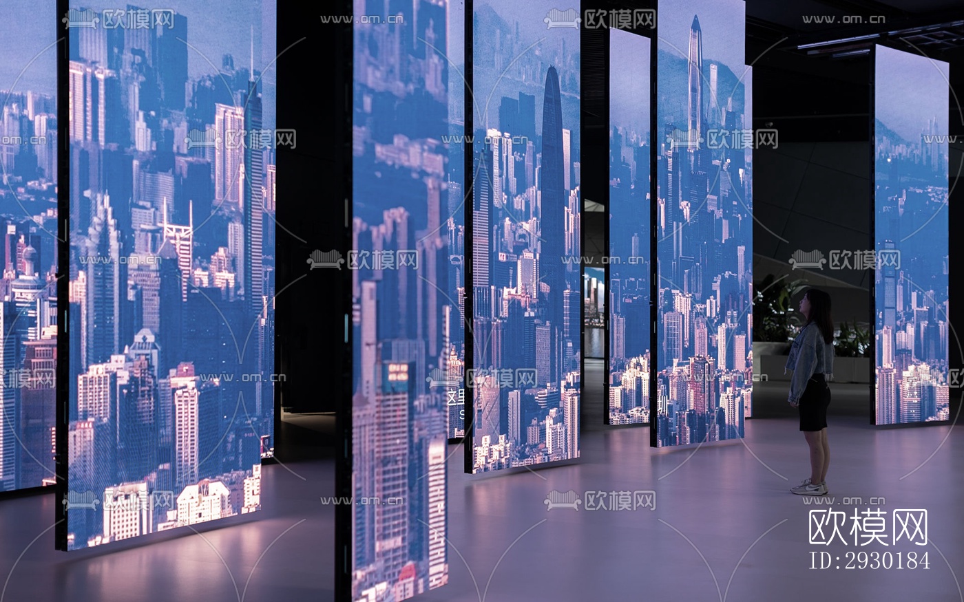 现代展览展厅效果图下载（渲染图1）