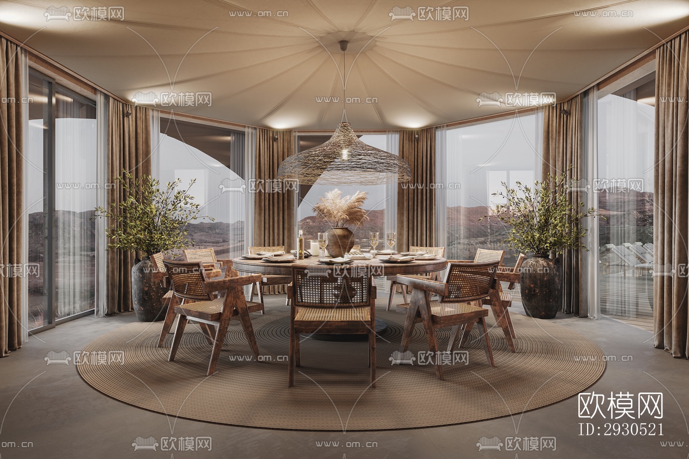 侘寂酒店民宿效果图下载（渲染图3）