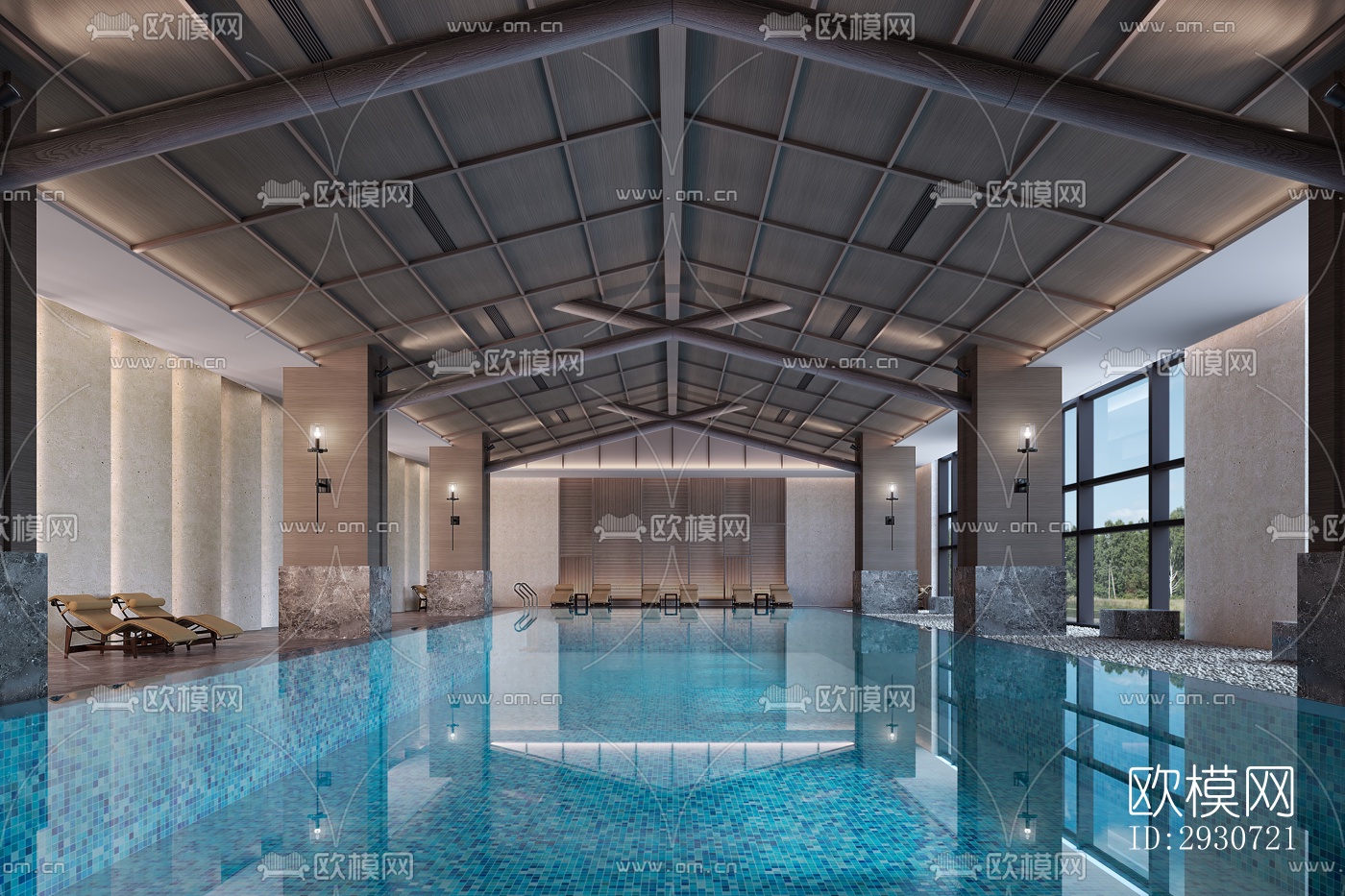 现代酒店民宿效果图下载（渲染图1）