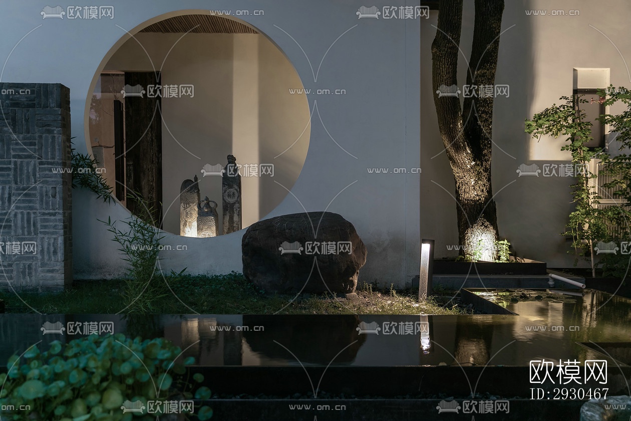 中式酒店民宿效果图下载（渲染图1）