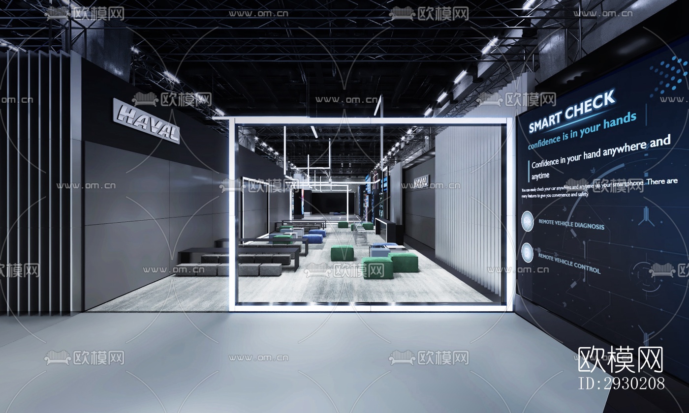 现代展览展厅效果图下载（渲染图9）