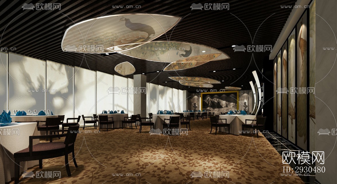 中式酒店民宿效果图下载（渲染图3）