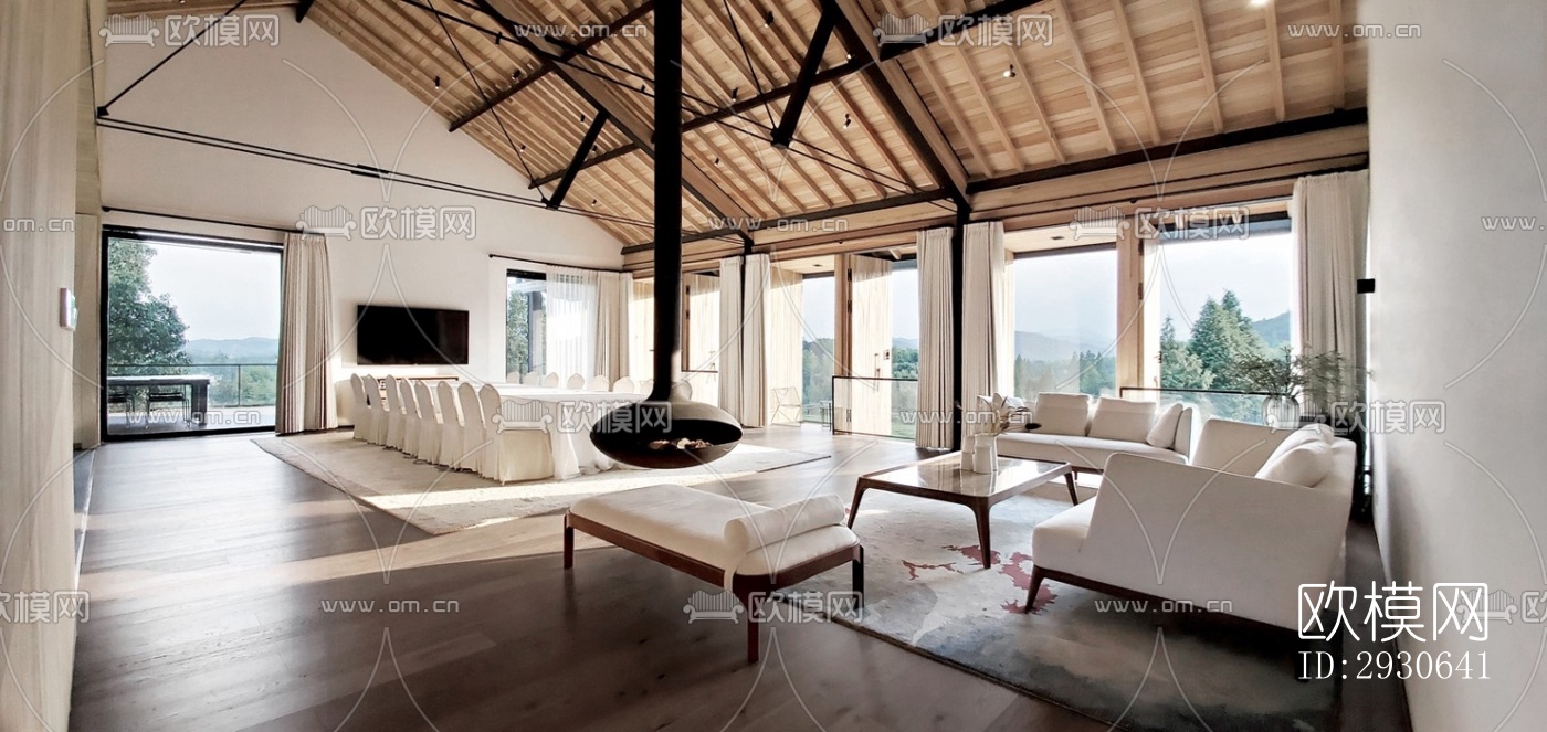 现代酒店民宿效果图下载（渲染图14）