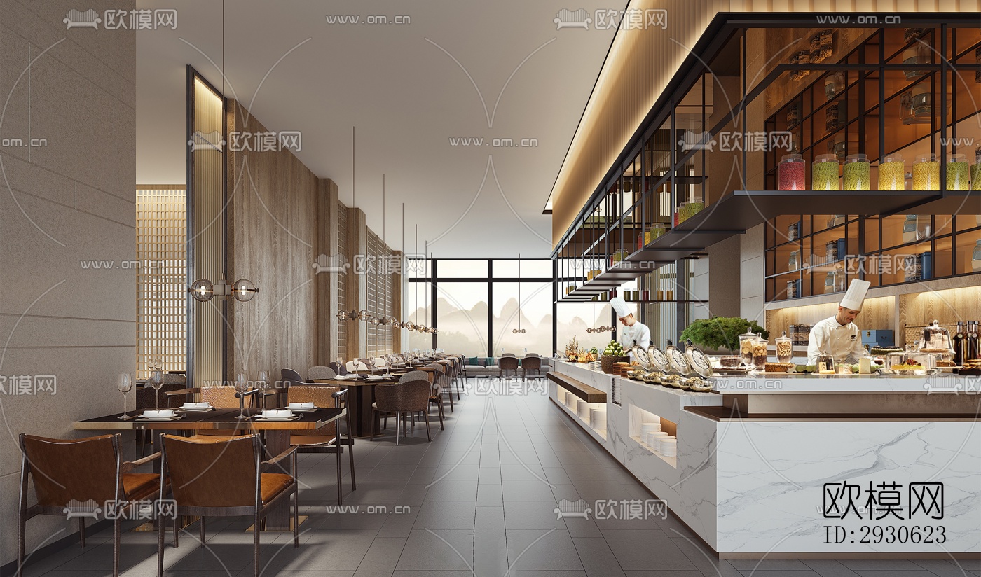 新中式酒店民宿效果图下载（渲染图9）